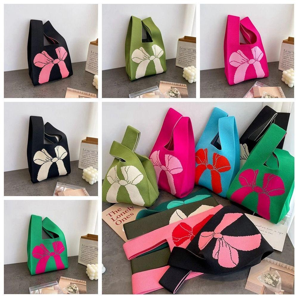 Pinou Túi Xách Dệt Kim Thắt Nơ Đeo Cổ Tay Phong Cách vintage Dành Cho Nữ