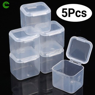 Mini plastic dust-proof container / trang sức hạt bông tai nhẫn hộp đóng gói / bàn đa năng vật dụng nhỏ tổ chức / 1/5/6/10 cái hộp lưu trữ trong suốt hình vuông