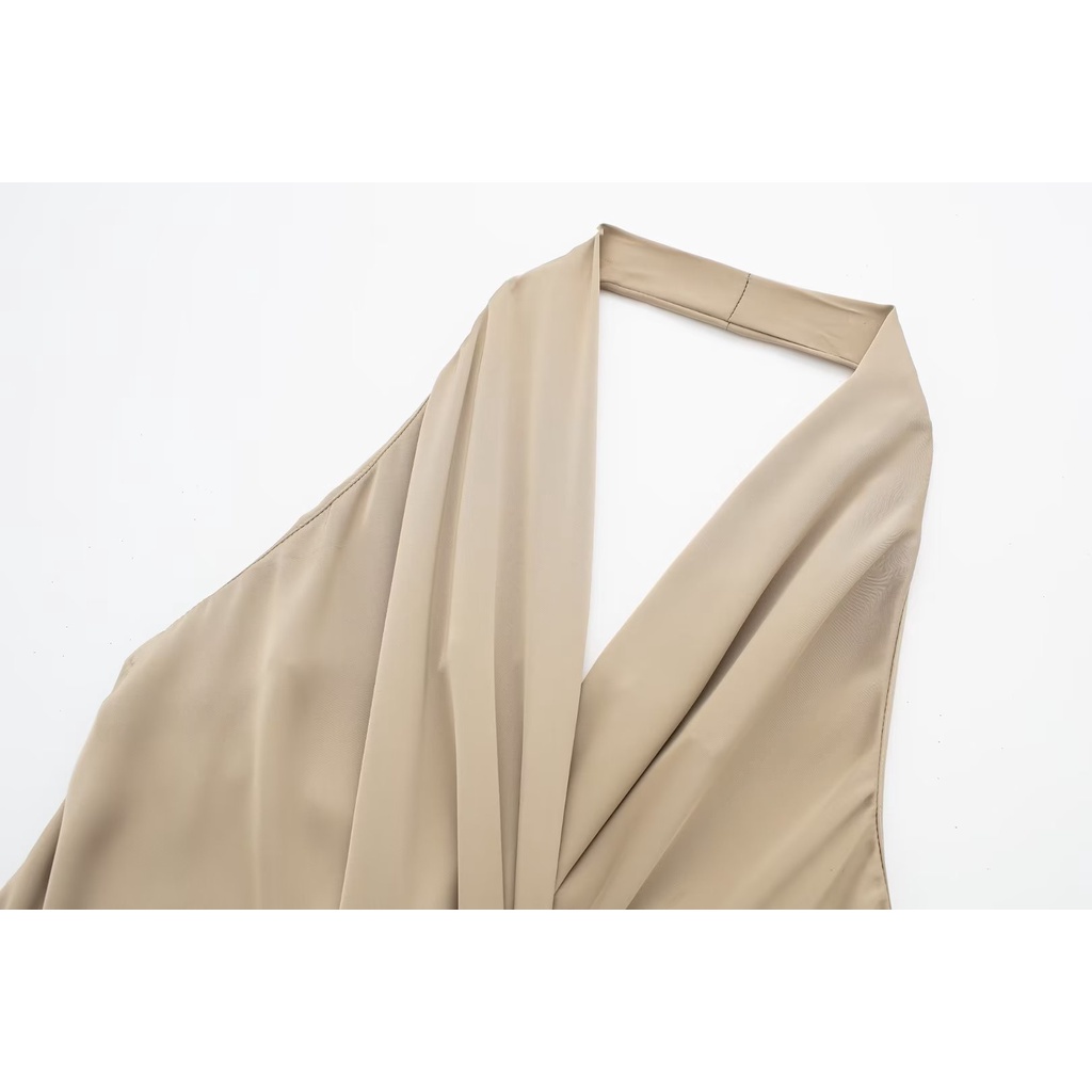 Áo Hai Dây Lụa satin Họa Tiết qunz 6103