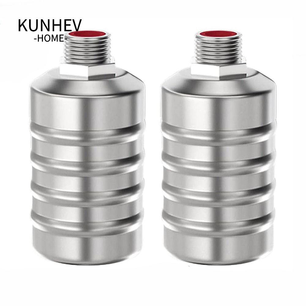 2 Van phao dẫn nước phía trên KUNHEV ren ngoài 1/2'' bằng thép không gỉ màu bạc bền tự động đóng