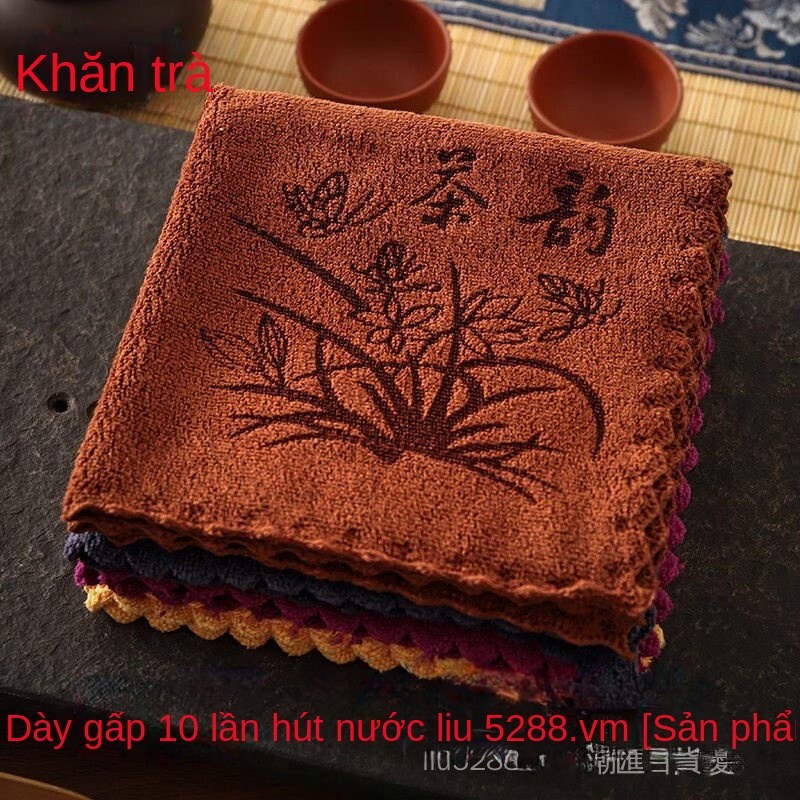 Set 2 Khăn Vải Lót Bàn Trà / Cà Phê Dày Dặn Hình Vuông Nhỏ Thấm Hút Nước Đa Năng