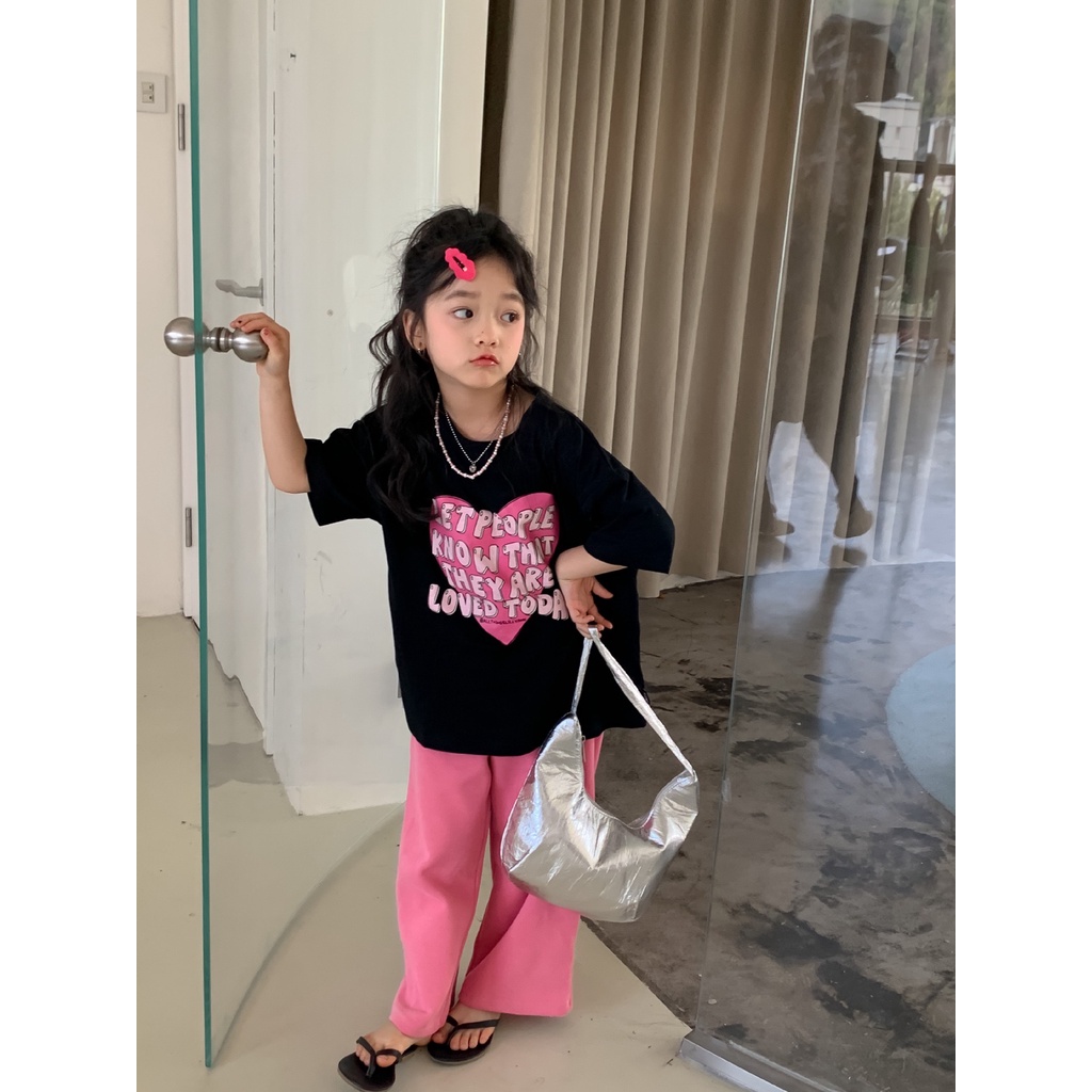 Quần nỉ dài bé gái ống suông QG369 sz 110-160, quần dài thắt dây cho trẻ em thời trang Hàn Quốc