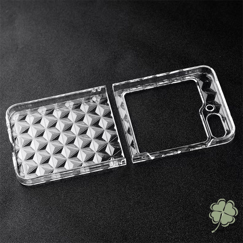 Vỏ điện thoại nắp gập hình kim cương 3d mỏng trong suốt cho samsung galaxy z flip 5 z flip 5 z flip 5 z flip 5 z flip 5 z flip case clear hard pc chống va đập ốp lưng siêu mỏng vỏ galaxy flip 5 4 3