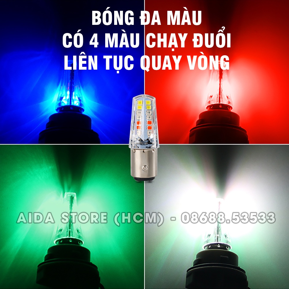 Bóng đèn phanh chạy đuổi AUDI + STOP F1 32SMD 2835 cho xe máy, ô tô DC 12v