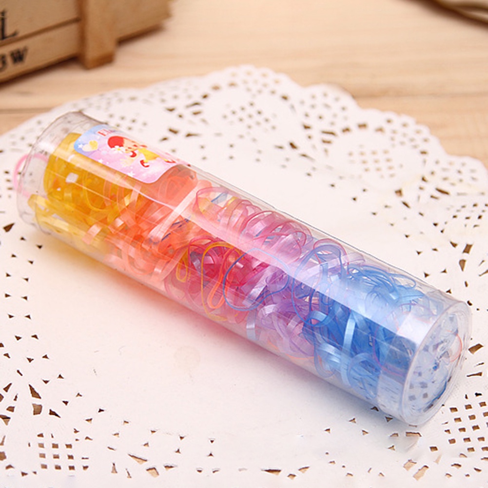 Set 220 Dây Thun Buộc Tóc Nhiều Màu Cho Bé Gái Giá Đỡ