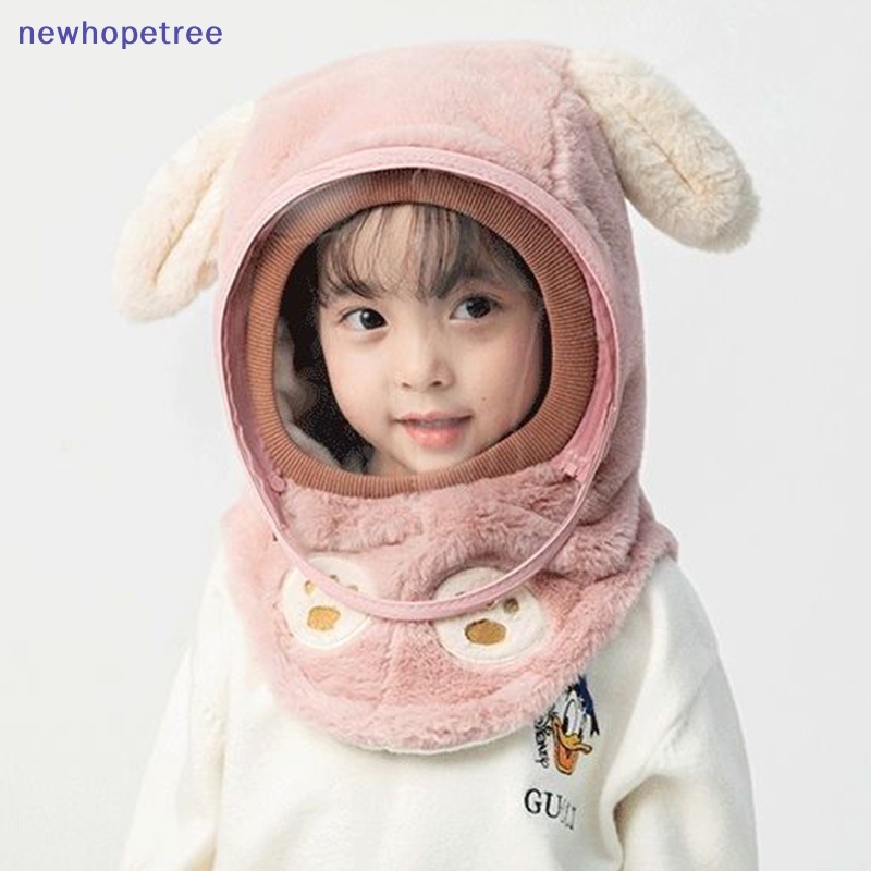 Nuvn Mũ Trùm Đầu Kèm Khẩu Trang Dày Dặn Chống Gió Giữ Ấm Mùa Đông Cho Bé