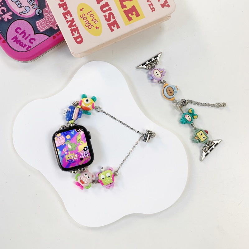 Vòng đeo tay phổ biến cho apple watch 8 7 6 5 4 se 3 little monster cartoon watch band cho i-watch ultra 49mm 45mm 44mm 42mm 41mm 40mm 38mm