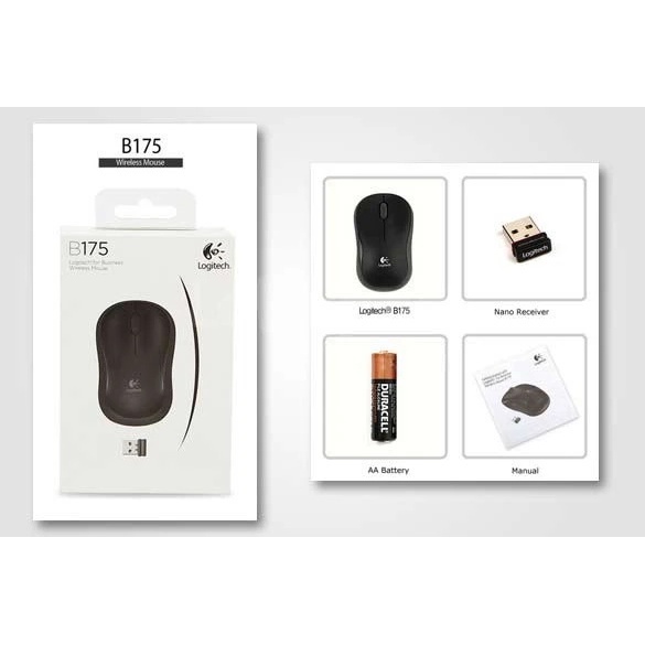 Chuột Không Dây Logitech B175 - USB 2.4Ghz, Nhỏ Gọn, Pin Trâu, Phù Hợp PC/Laptop - Bảo Hành 36 Tháng