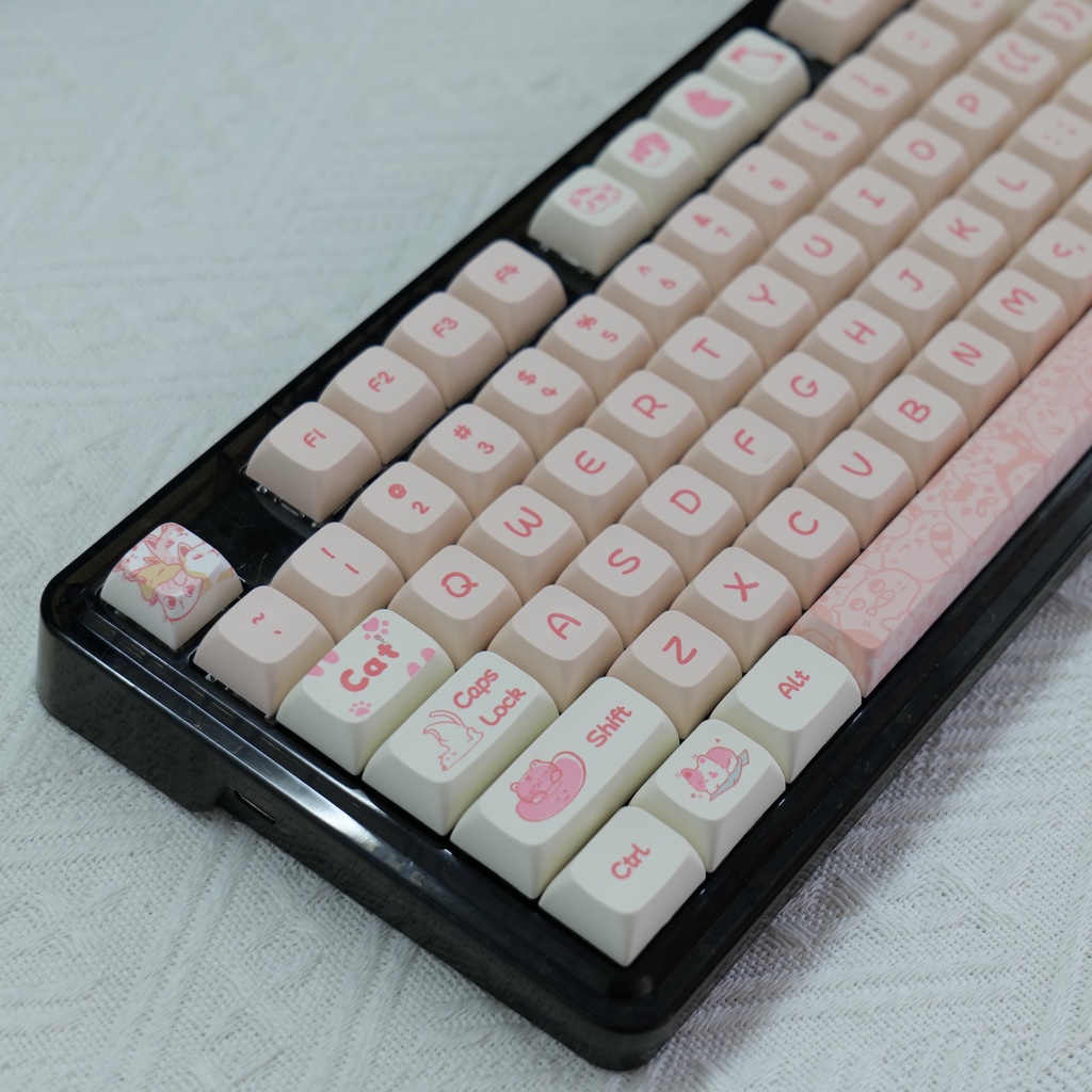 Naughty cat keycaps xda profile cartoon pbt dye sub bàn phím cơ keycap