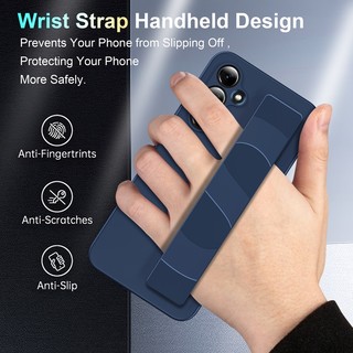 Đối với samsung galaxy a54 5g case elvev portable silicone wristband wrist strap anti-fingerprint protective cover