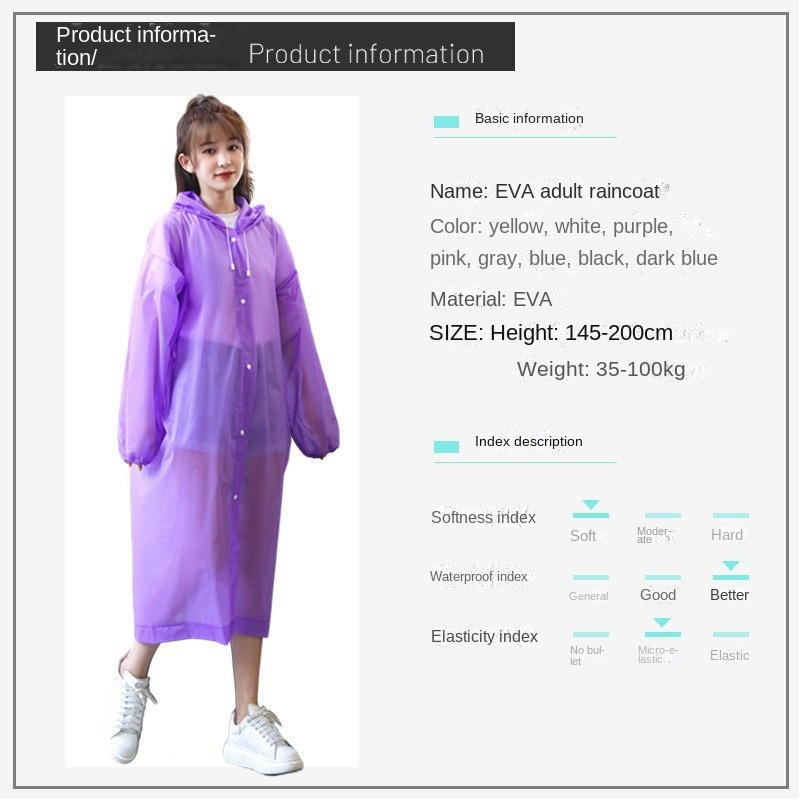 Áo mưa non-disposable dày áo mưa eva người lớn trẻ em thời trang du lịch ngoài trời di động one-piece áo mưa