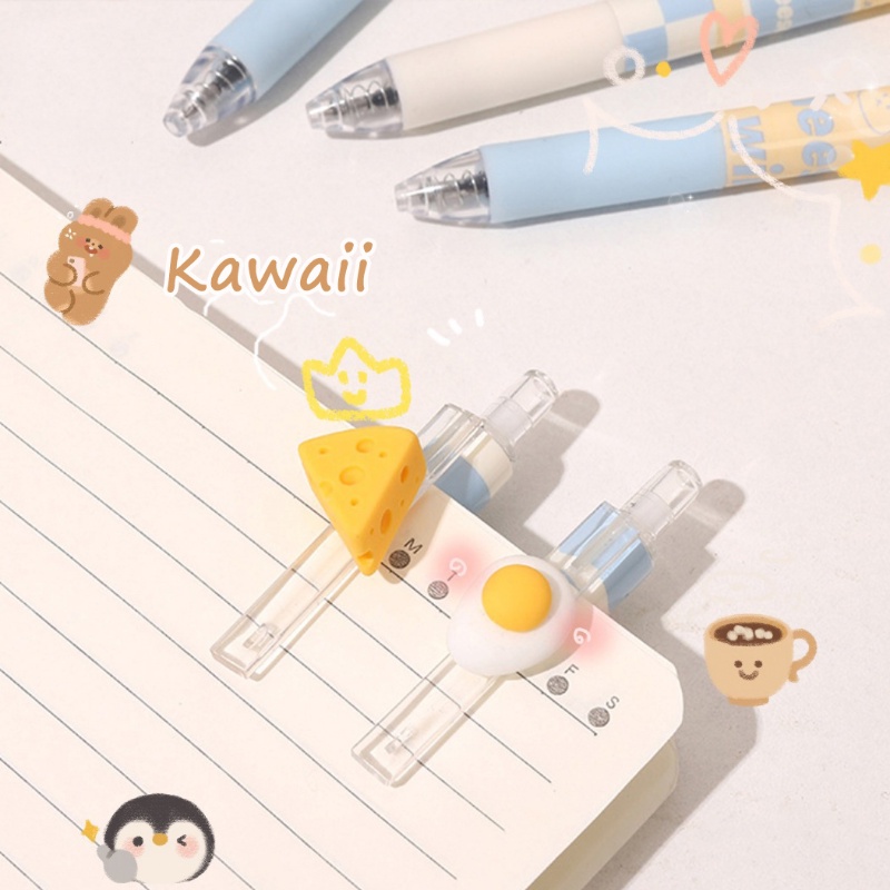Phô Mai Trứng Gel Báo Chí Bút Gel Hoạt Hình Kawaii Nhanh Khô Đen Bút Mực Viết Bút Trường Văn Phòng Cung Cấp Văn Phòng Phẩm Miyia