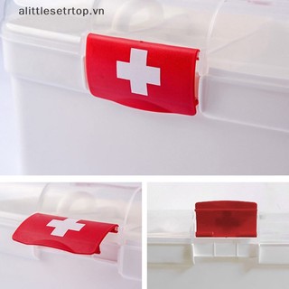 Alittlesetrtop plastic multi-function family emergency box portable first aid kit storage organizer box with handle medicine chest tools.