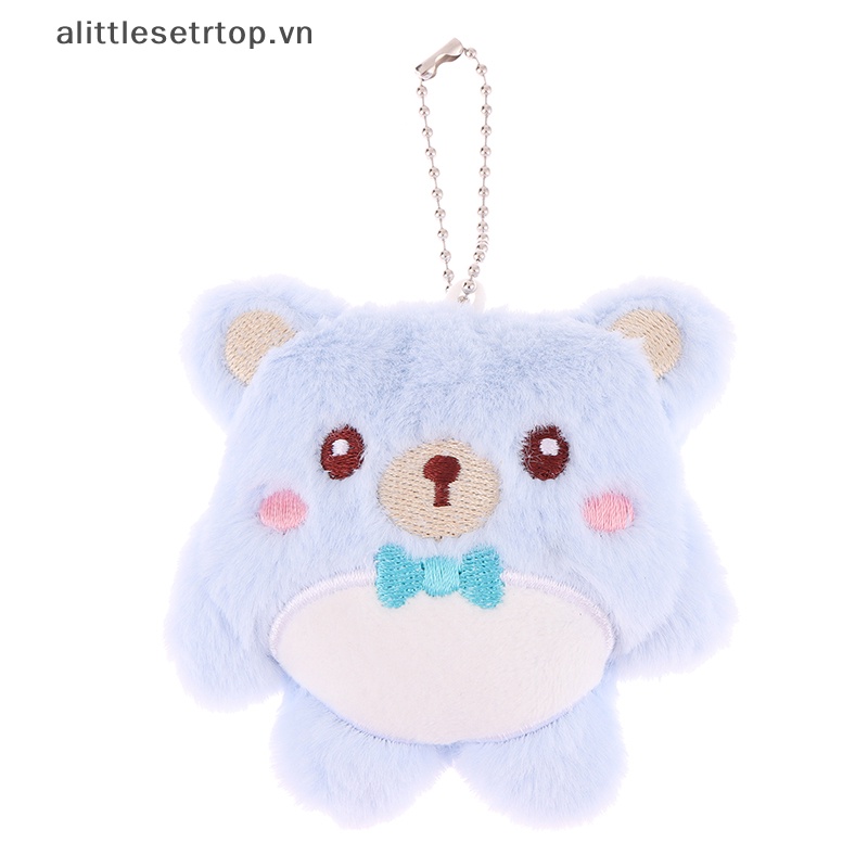 Alittlesetrtop gấu dễ thương đồ chơi sang trọng phim hoạt hình động vật mặt dây chuyền búp bê nhồi bông mềm móc khóa ba lô túi xe hơi vòng chìa khóa trang trí quà tặng trẻ em.
