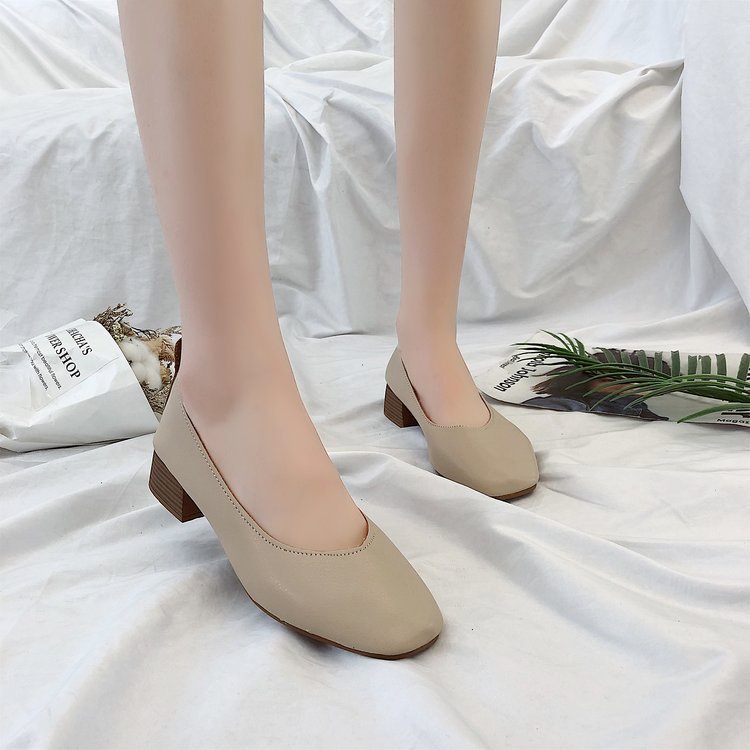 Giày Búp Bê Mũi Vuông Thiết Kế Mới Thời Trang Theo Phong Cách Retro Cho Nữ