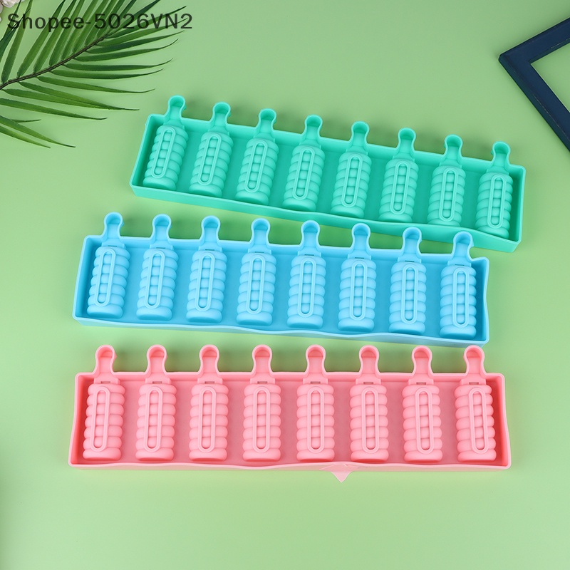 8 khoang bóng chuỗi kem silicone khuôn sô cô la kẹo thạch mùa hè đông lạnh dụng cụ làm bánh tự làm trang trí bánh khuôn làm bánh quà tặng (f)