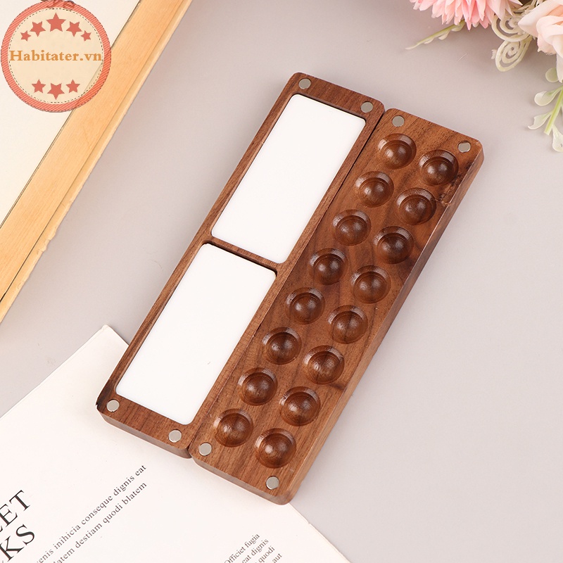 Tater du lịch xách tay làm bằng tay màu nước bảng màu sơn dầu hộp khay hộp rỗng hộp sơn óc chó nhỏ màu đen vn