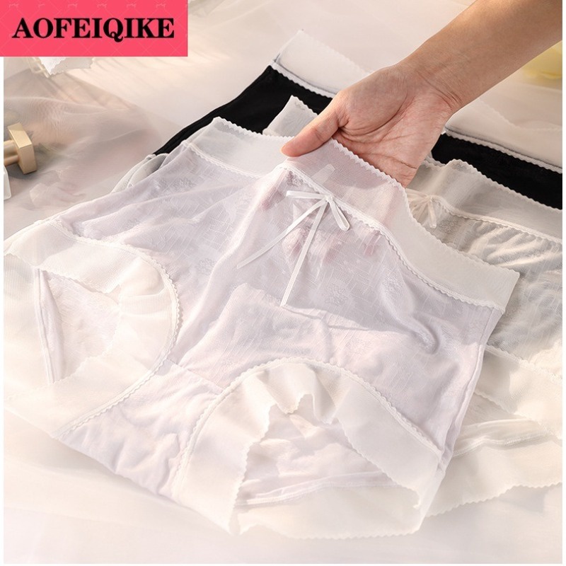 Aofeiqike plus size quần lót phụ nữ đồ lót ice silk quần lót thắt lưng cao bụng pure desire thoáng khí vô giá