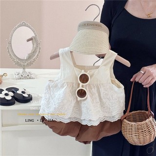 Bộ Đồ Thể Thao Gồm Áo Ba Lỗ Phong Cách mori Dễ Thương Thời Trang Mùa Hè Hàn Quốc Cho Bé Gái