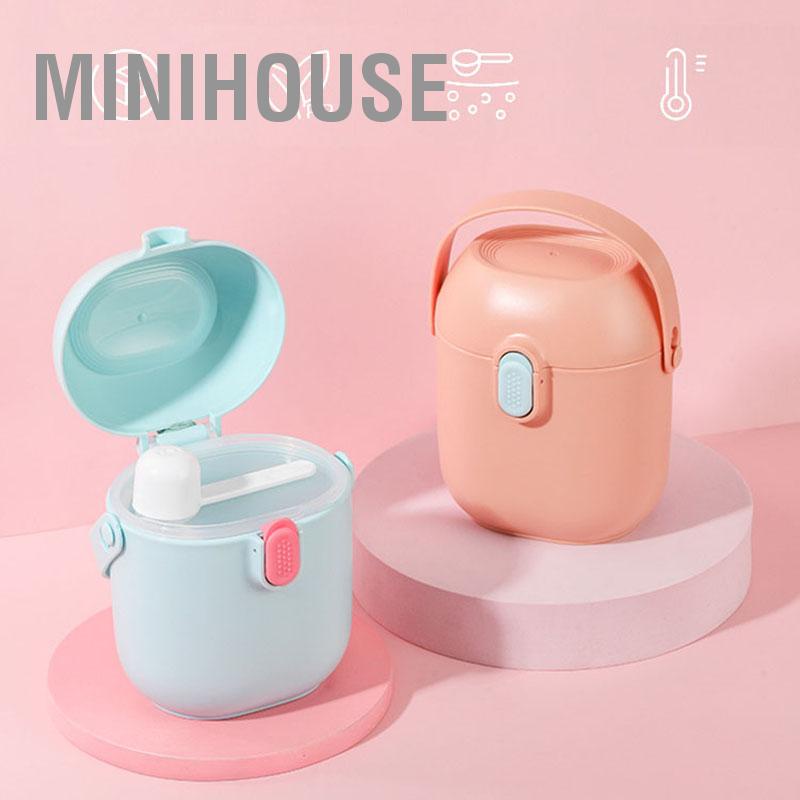 MiniHouse Bình đựng sữa bột cho bé Hộp lưu trữ đồ ăn nhẹ trái cây dung tích lớn dễ thương du lịch