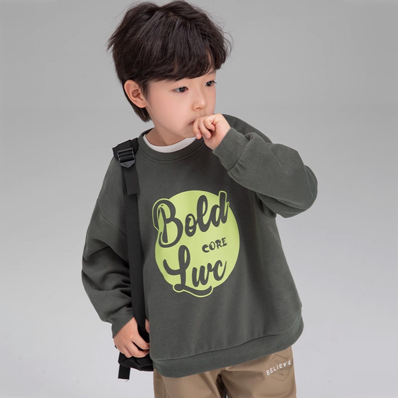 Áo len trẻ em bé trai áo len trẻ em mới mùa thu cổ tròn thời trang đáy áo quần áo mùa thu