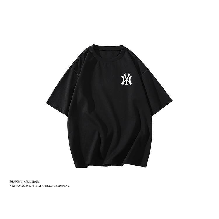 N-y co-thương hiệu mùa hè hợp thời trang thương hiệu nam crewneck cotton, tay ngắn, túi rời casual top couple t-shirt