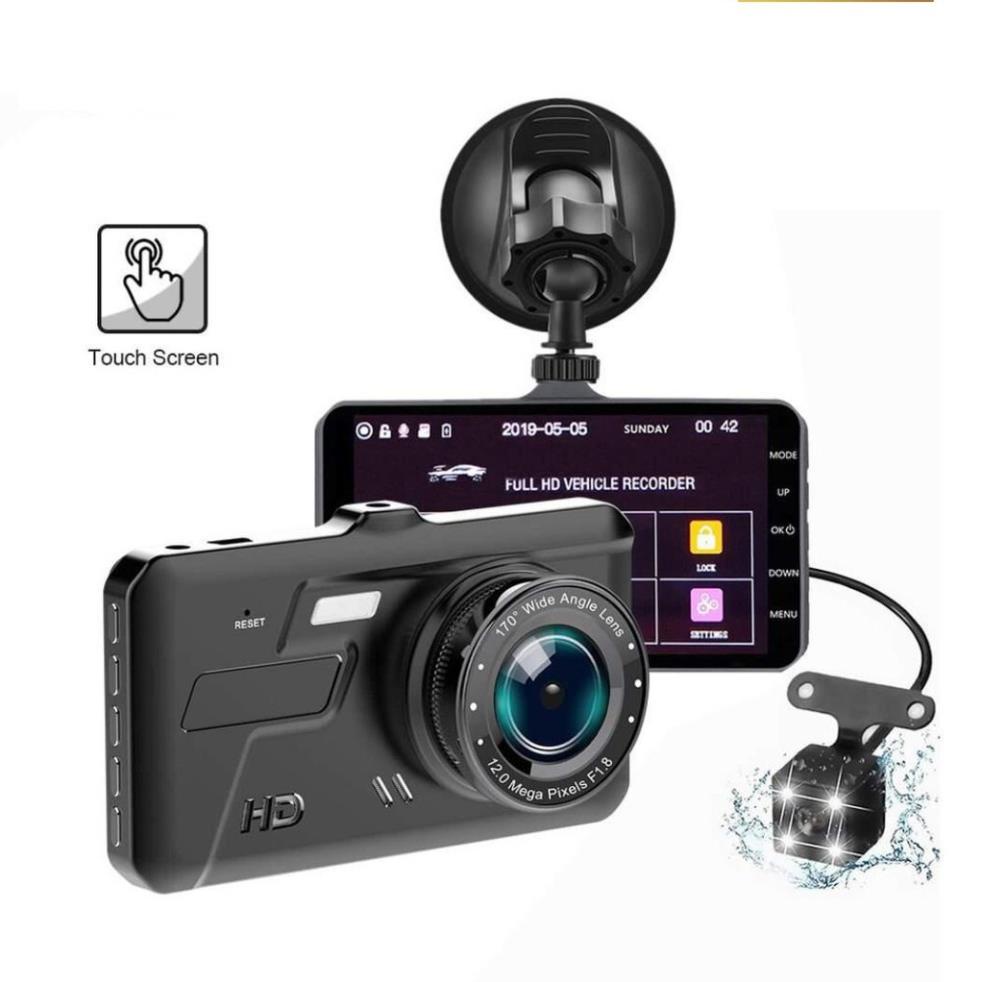 Camera hành trình xe hơi K5 màn hình cảm ứng 2 cam trước và sau full HD xem đêm rõ nét