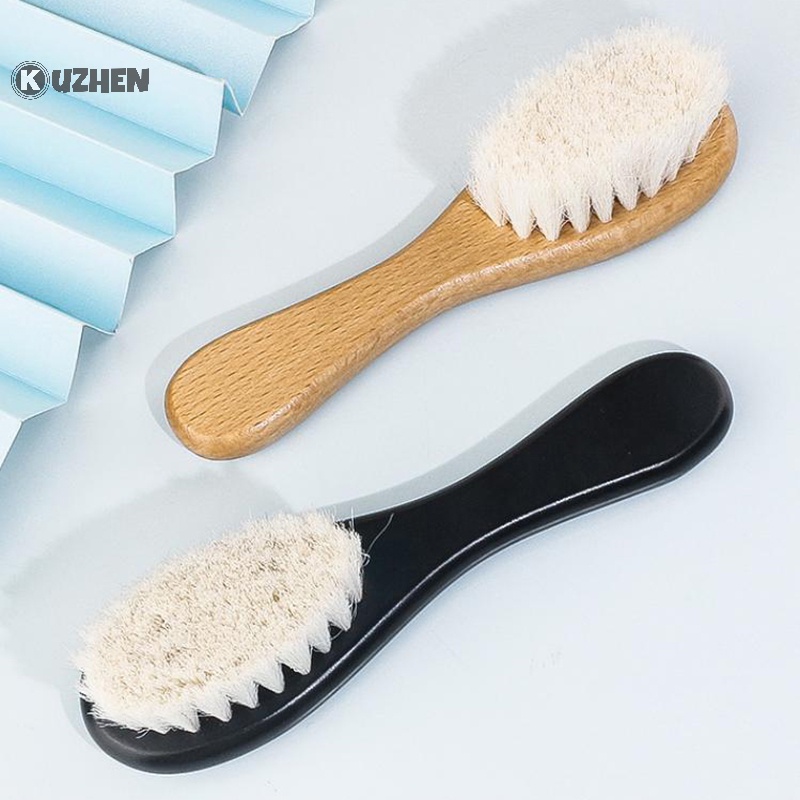 Bàn chải trẻ em kuzhen lông len mềm tự nhiên bàn chải tắm cho trẻ sơ sinh lược đầu mát xa bàn chải tóc sơ sinh món quà hoàn hảo cho bé hot