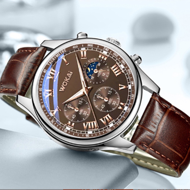 Đồng hồ nam dây da thời trang Wokai jp6