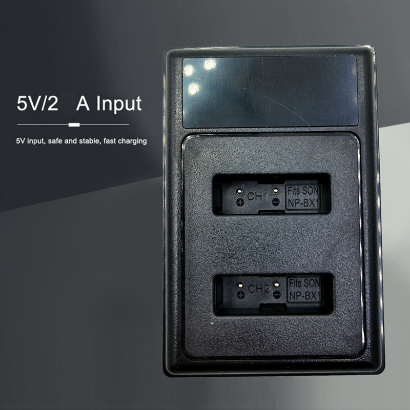 Bộ Sạc Pin USB Kép NP-BX1 LCD Cổng Type-C Cho Máy Ảnh Sony Camera H400 HX300 RX10 HX50 HX300