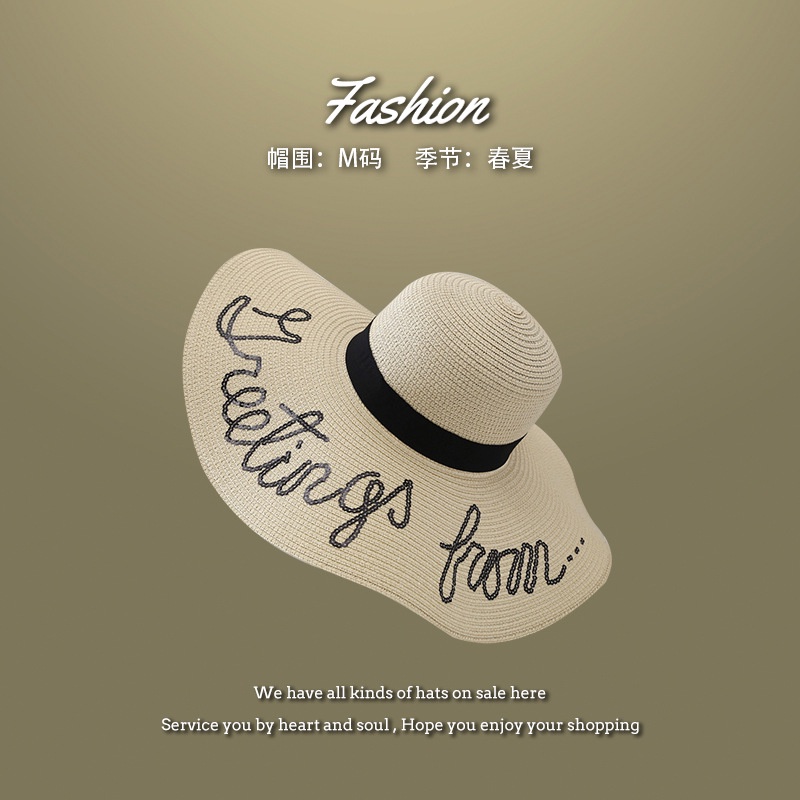 Mũ Cói Đi Biển Chống Nắng Thời Trang Mùa Hè Phong Cách Pháp