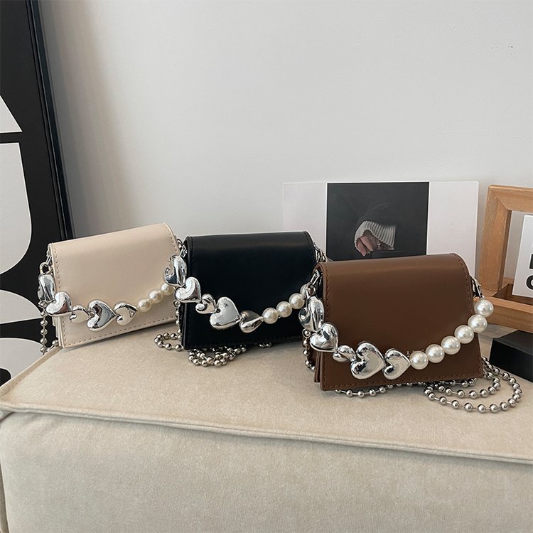 Túi Đeo Chéo mini Hình Vuông Đính Ngọc Trai Thời Trang Dành Cho Nữ