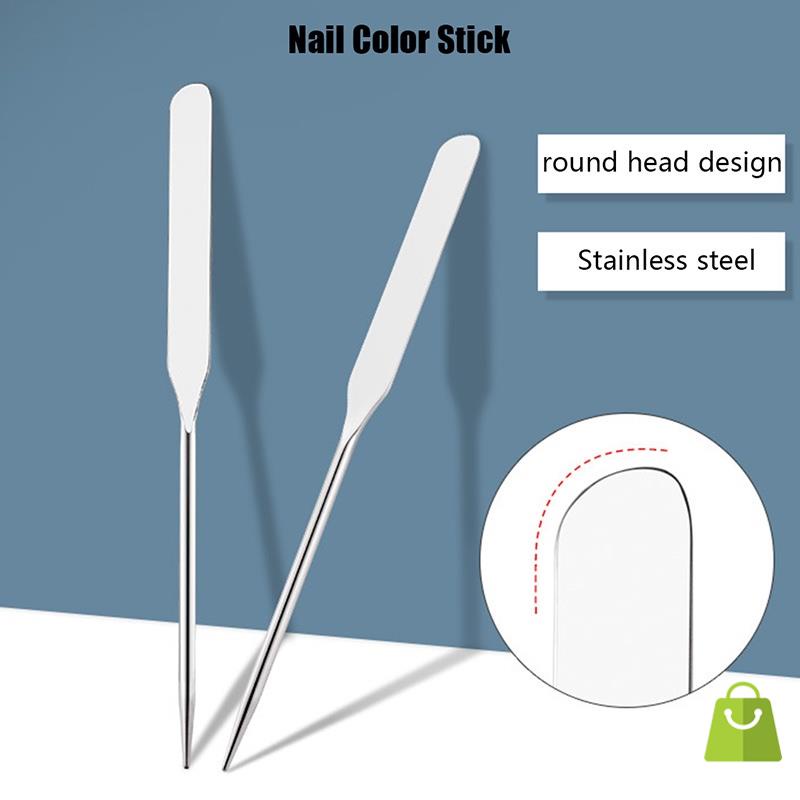 1 Que Trộn Màu Sắc Bằng Thép Không Gỉ Dùng Trang Điểm