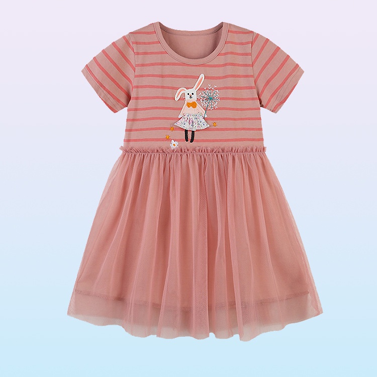 Đầm Công Chúa Tay Ngắn Phong Cách Âu Mỹ Thời Trang Mùa Hè Mới 2023 Dành Cho Bé Gái