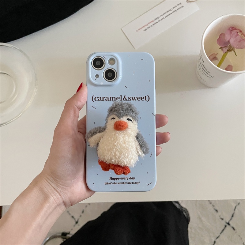 Ốp Điện Thoại Cao Cấp Hình Cửa Hàng Lilyrose / Chim Cánh Cụt Sáng Tạo Kèm Giá Đỡ Cho iPhone 14 13 11 12 Pro Max 14 Plus