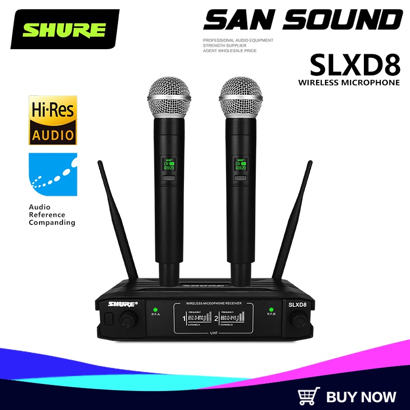 micro không dây SHURE SLXD8 mic hát karaoke microphone Chất lượng âm thanh trung thực cao Khoảng cách nhận ăng-ten kép