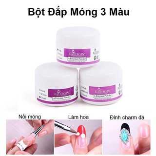 Bột clear đắp móng ezflow | đính charm đá khối hoa bột siêu bền