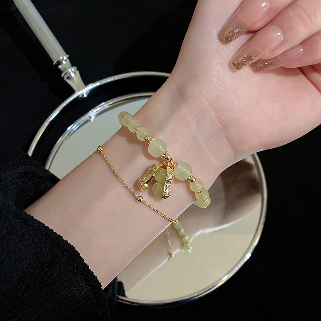 Vòng Đeo Tay Hai Lớp Dạng Chuỗi Hạt Thời Trang Dành Cho Nữ