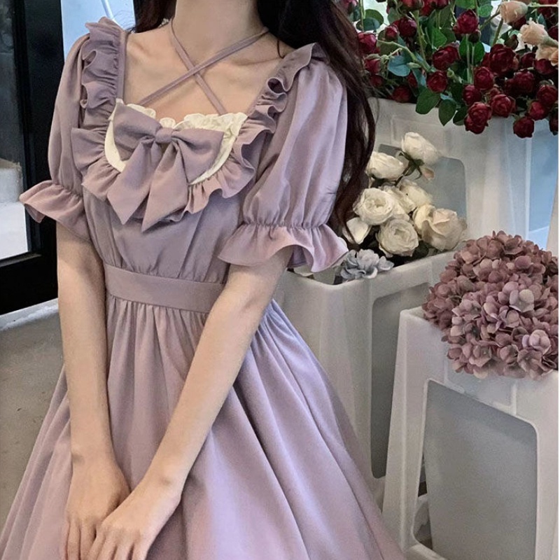 Đầm PERTY màu tím phong cách Hàn Quốc công chúa thời trang thanh lịch dành cho nữ