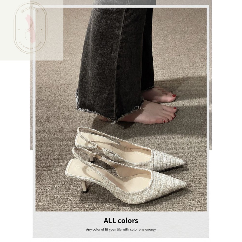 Sandal Cao Gót Mũi Nhọn Phong Cách Thời Trang Xuân Hè Mới 2023