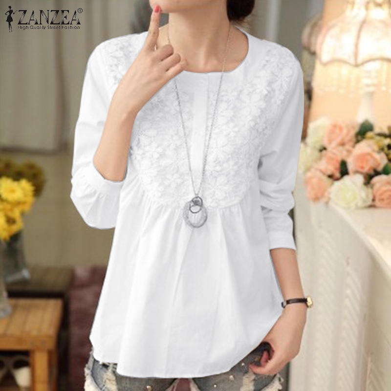 ZANZEA Áo Nữ Tay Dài Phối Ren Thời Trang Quyến Rũ