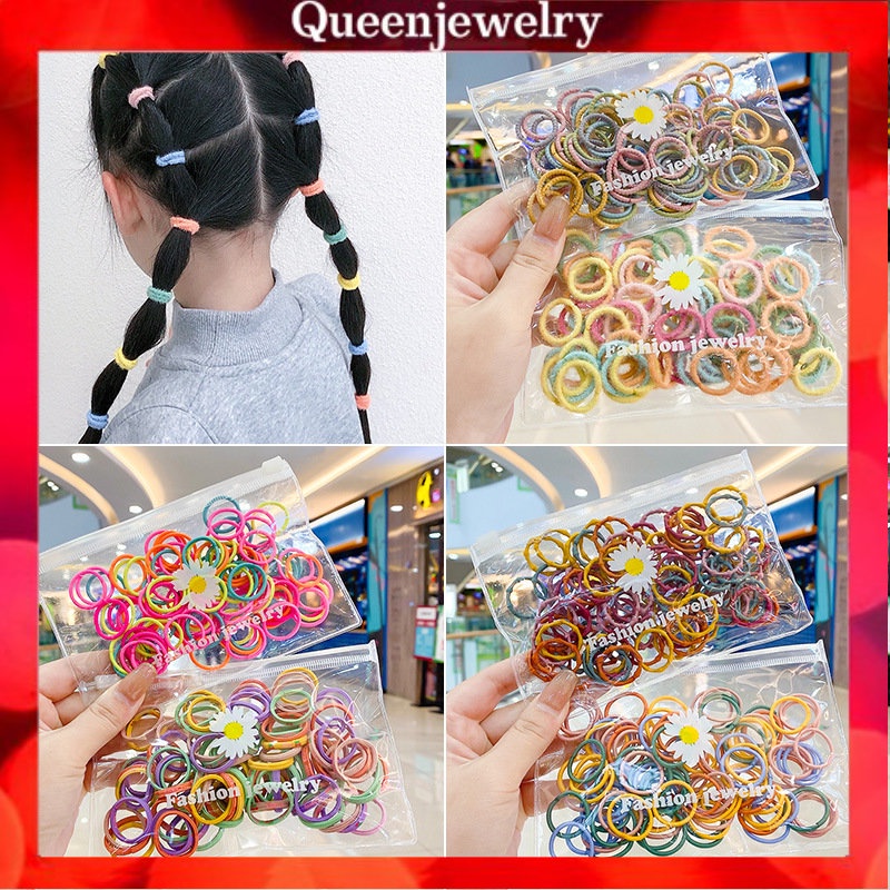 Set 100 Dây Thun Cột Tóc Nhiều Màu