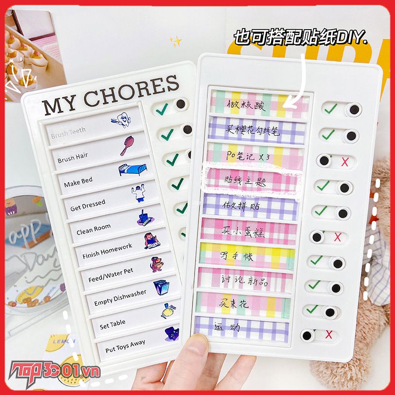 Danh Sách Kiểm Tra Công Việc Của Tôi Có Thể Tái Sử Dụng Bảng Ghi Nhớ Hàng Ngày Bảng Nhựa Biểu Đồ Việc Vặt Thẻ Hành Vi Trách Nhiệm Cho Trẻ Em Tự Kỷ Luật | Top3C01