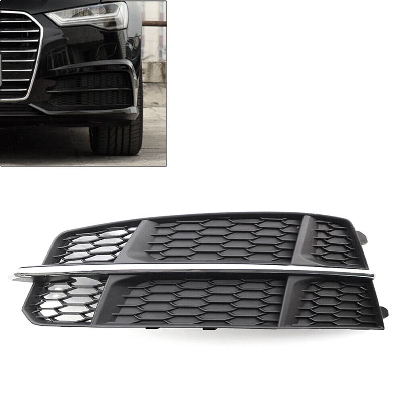 Lưới Bọc Đèn Pha Xe Hơi Chống Sương Mù Trọng Lượng 4G0807681Ốp Điện Thoại Màu Đen Sang Trọng Cho Audi A6 C7 S-Line 2014-2018