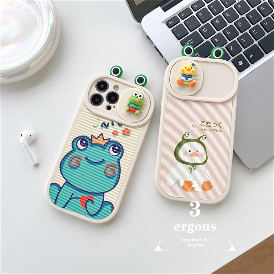 Ốp Điện Thoại TPU Mềm Hình Thú Hoạt Hình 3D Xinh Xắn Cho IPhone 14 13 12 11 Pro Max