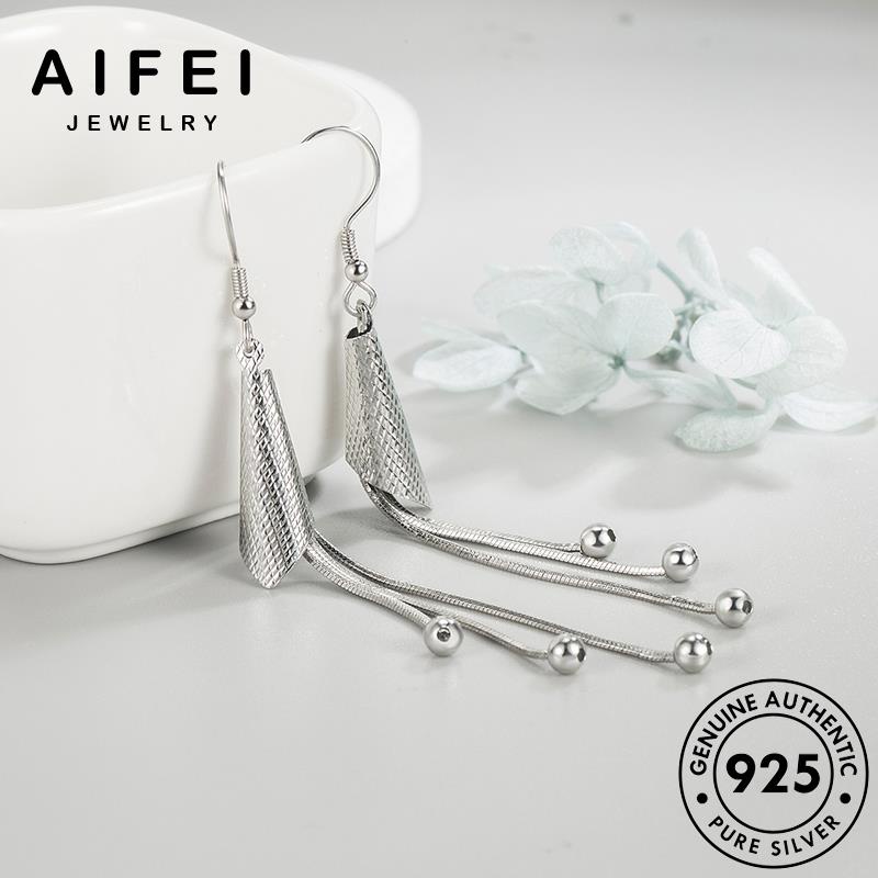 AIFEI JEWELRY khuyên nữ nguyên bạc sức phụ thật bản hàn gió tròn trang 925 xỏ tua thời kiện quốc bông vành rừng chuông tai Thời E701
