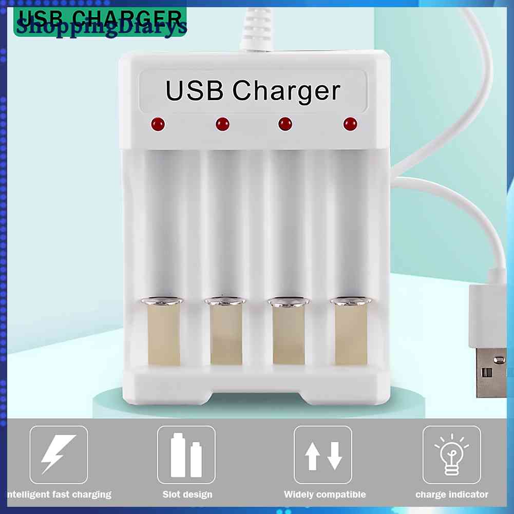 Bộ Sạc Pin USB Thông Minh 4 Ngăn Cho Pin AA AAA Sạc Nhanh IC