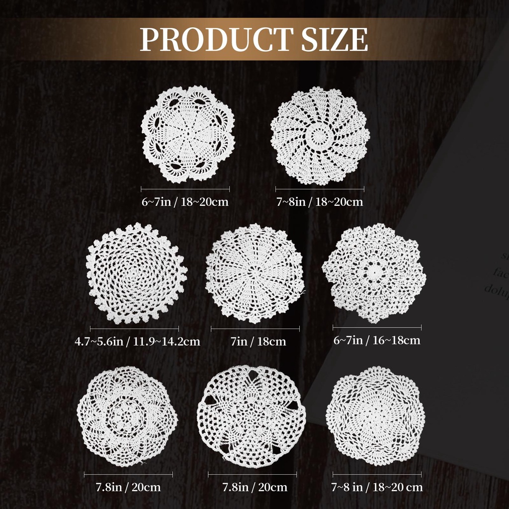 Set 8 Tấm Lót Bàn Ăn Đan Móc Bằng Tay Tiện Dụng Cho Nhà Hàng / Nhà Hàng