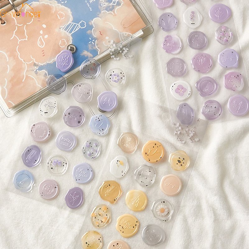 Miếng Dán Niêm Phong Tự Dính Nhiều Màu Sắc Họa Tiết 3D Phong Cách Retro Trang Trí Điện Thoại / Sổ Tay