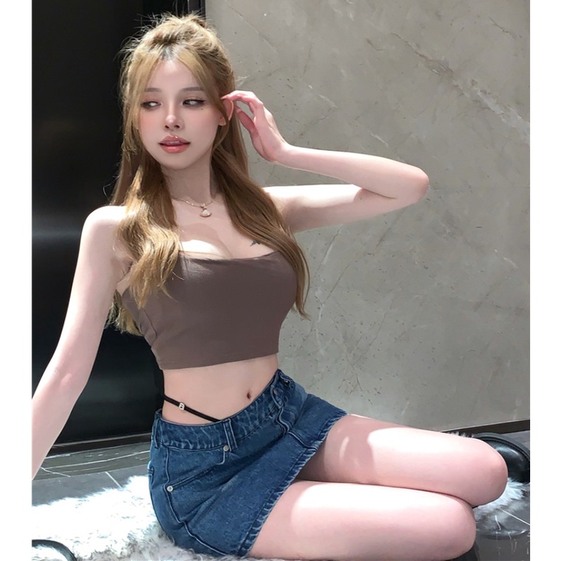 Chân Váy Jean Lưng Thấp Dáng Ôm Thời Trang Cho Nữ